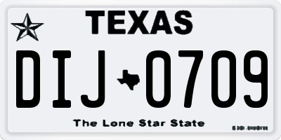 TX license plate DIJ0709