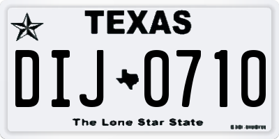 TX license plate DIJ0710