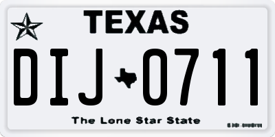 TX license plate DIJ0711