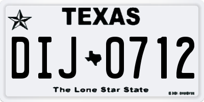 TX license plate DIJ0712