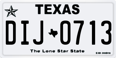 TX license plate DIJ0713