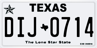 TX license plate DIJ0714