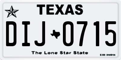 TX license plate DIJ0715