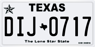 TX license plate DIJ0717