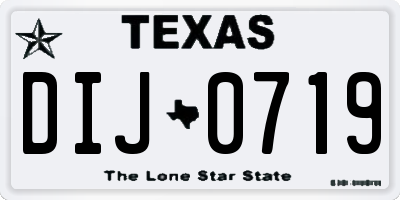 TX license plate DIJ0719