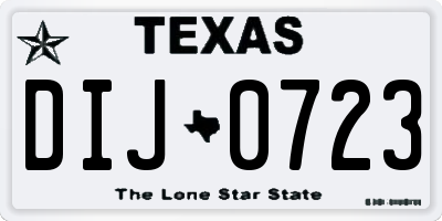 TX license plate DIJ0723