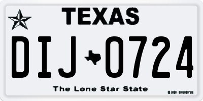 TX license plate DIJ0724