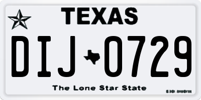 TX license plate DIJ0729