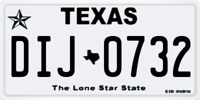 TX license plate DIJ0732