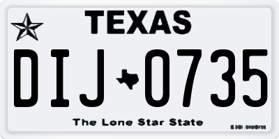 TX license plate DIJ0735
