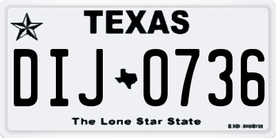 TX license plate DIJ0736