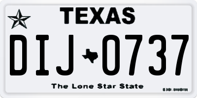 TX license plate DIJ0737