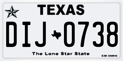 TX license plate DIJ0738