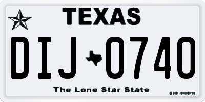 TX license plate DIJ0740