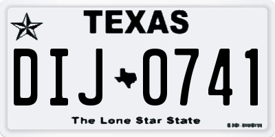 TX license plate DIJ0741