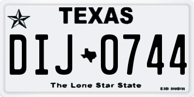 TX license plate DIJ0744