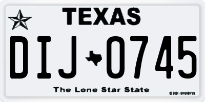 TX license plate DIJ0745