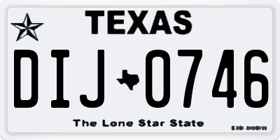 TX license plate DIJ0746