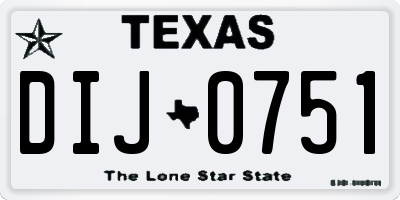TX license plate DIJ0751