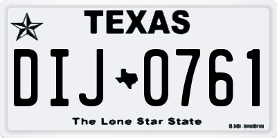 TX license plate DIJ0761