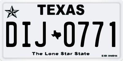 TX license plate DIJ0771