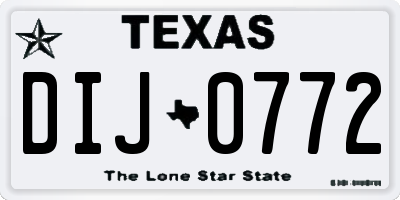 TX license plate DIJ0772