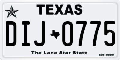 TX license plate DIJ0775