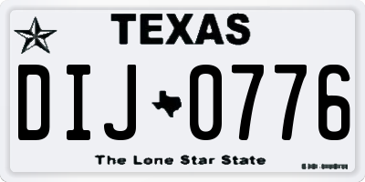 TX license plate DIJ0776
