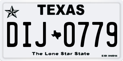 TX license plate DIJ0779