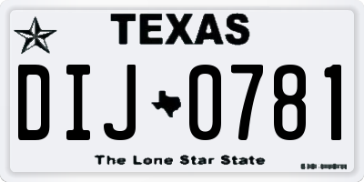 TX license plate DIJ0781
