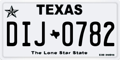 TX license plate DIJ0782