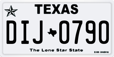 TX license plate DIJ0790