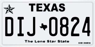 TX license plate DIJ0824