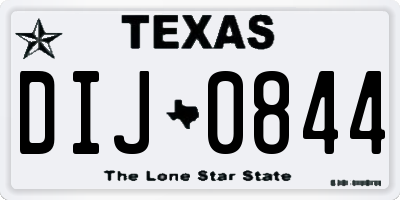 TX license plate DIJ0844