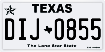 TX license plate DIJ0855