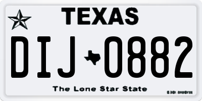 TX license plate DIJ0882