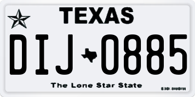 TX license plate DIJ0885