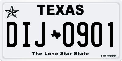 TX license plate DIJ0901