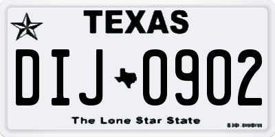 TX license plate DIJ0902
