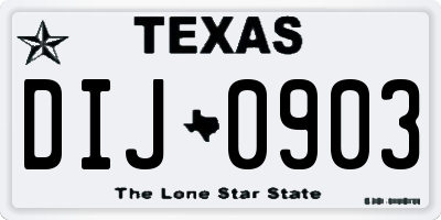 TX license plate DIJ0903