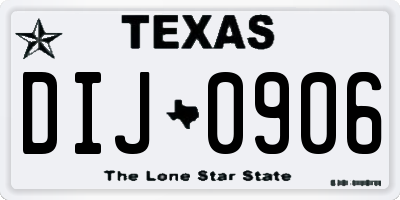 TX license plate DIJ0906