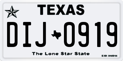 TX license plate DIJ0919