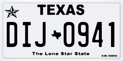 TX license plate DIJ0941