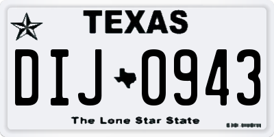 TX license plate DIJ0943
