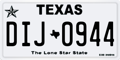 TX license plate DIJ0944