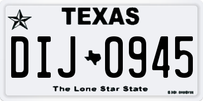 TX license plate DIJ0945