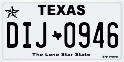 TX license plate DIJ0946