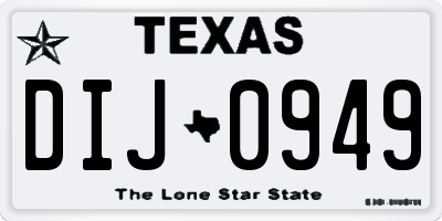 TX license plate DIJ0949
