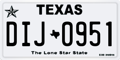 TX license plate DIJ0951