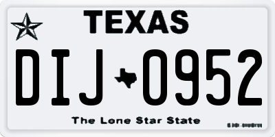 TX license plate DIJ0952